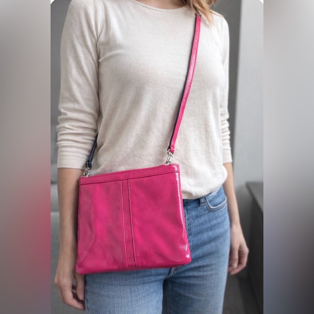 Nella Bella Vegan Patent Pink Crossbody / Shoulder Bag